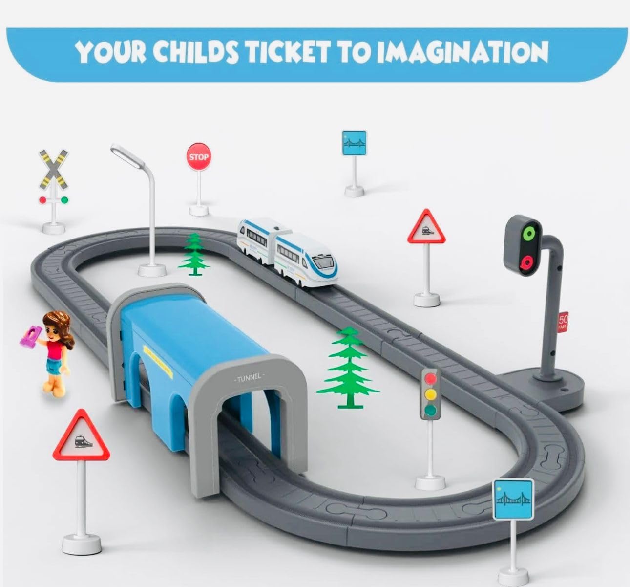 Vande Bharat Express Magnetic Train Set, 28 Piece Railway Track Kit Indian City Train Model, Made in India