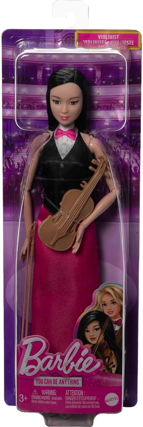 Barbie Doll & Accessories, Career Violinist Musician Doll with Violin and Bow