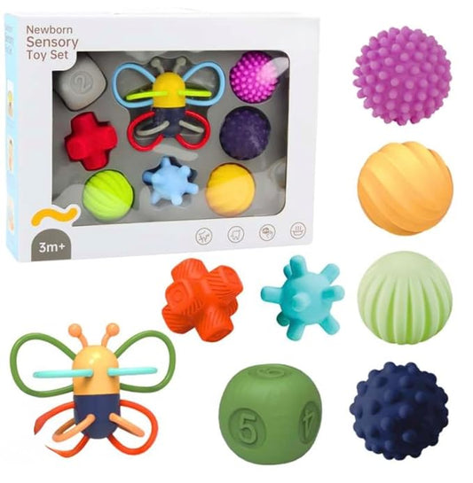 Premium Baby Soft Sensory Balls Set, 8X Sensory Toys of Various Shapes and Textures