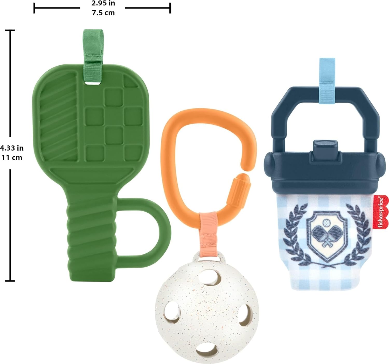 Fisher-Price Baby Toys Mini Me Moments Let’s Play Pickleball Set, 3 Sports-Themed Sensory Activities for Newborns