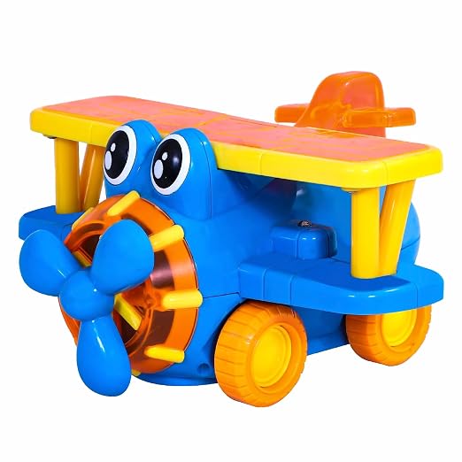 Toyzone Vintage Plane Bump 'N' Go- Battery Operated Toy, Light & Music Aeroplane Toy for Kids