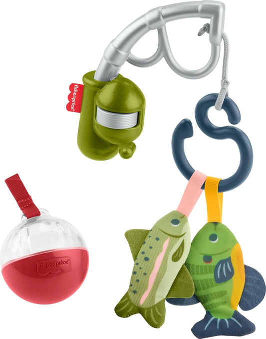 Fisher-Price Baby Toys Mini Me Moments Reel Fun Fishing Set, 4-Piece Sensory Activities for Newborn Developmental Play