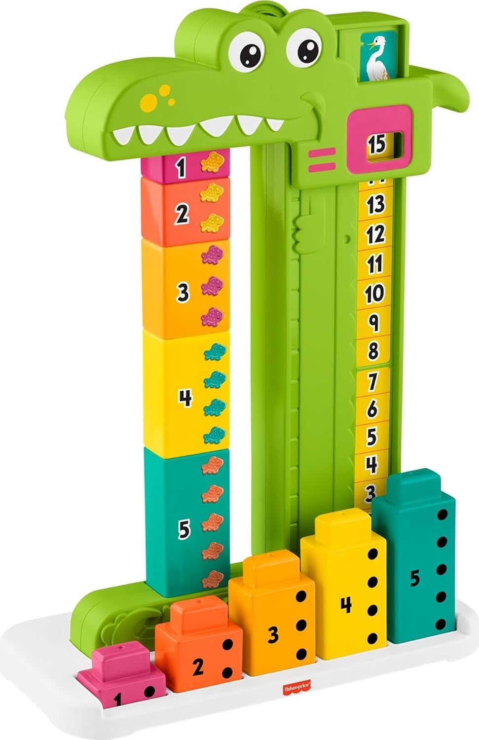 Fisher-Price Preschool Learning Toy Adding Alligator Counting Activity with 10 Stacking Blocks