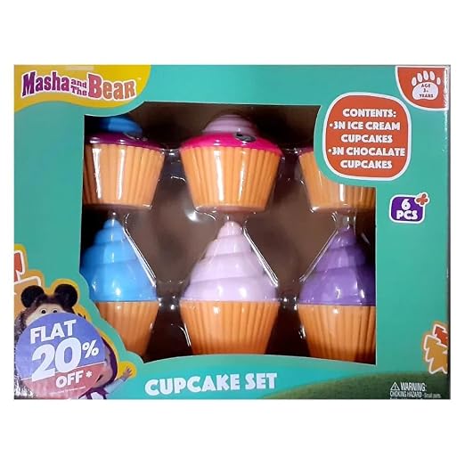 Masha & Bear Cup Cake Pretend Play Set for kids