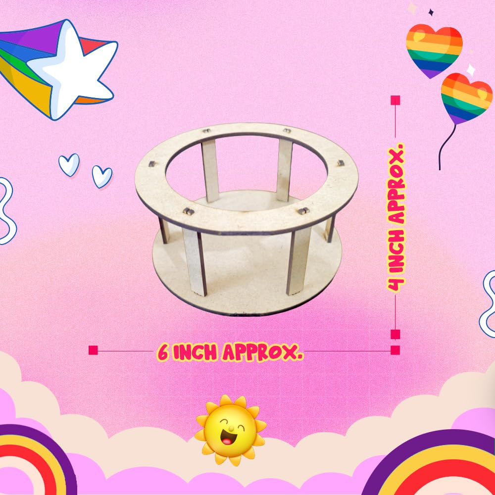 KREEDA DIY Rainbow Woven Basket Making Kit, Circular DIY Wooden Basket Frames RK16