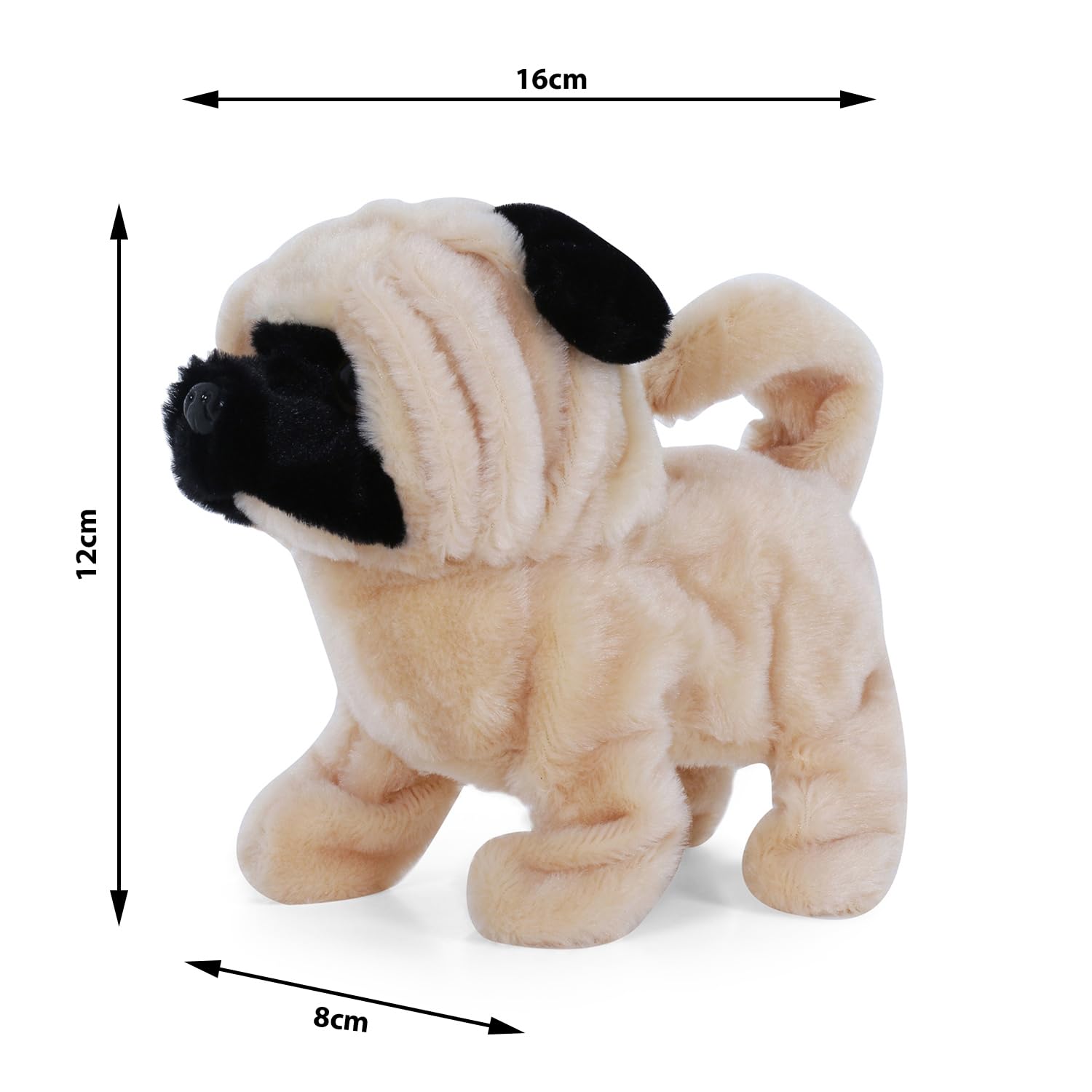 Rowan Fuzzbuzz Peanut Walking Dog Stuffed Toy, Cute Plushie