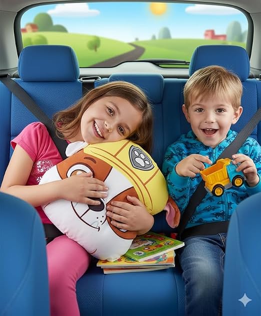 Rubble Face Cushion Plush - Huggable Paw Patrol Soft Toy Pillow 42cm