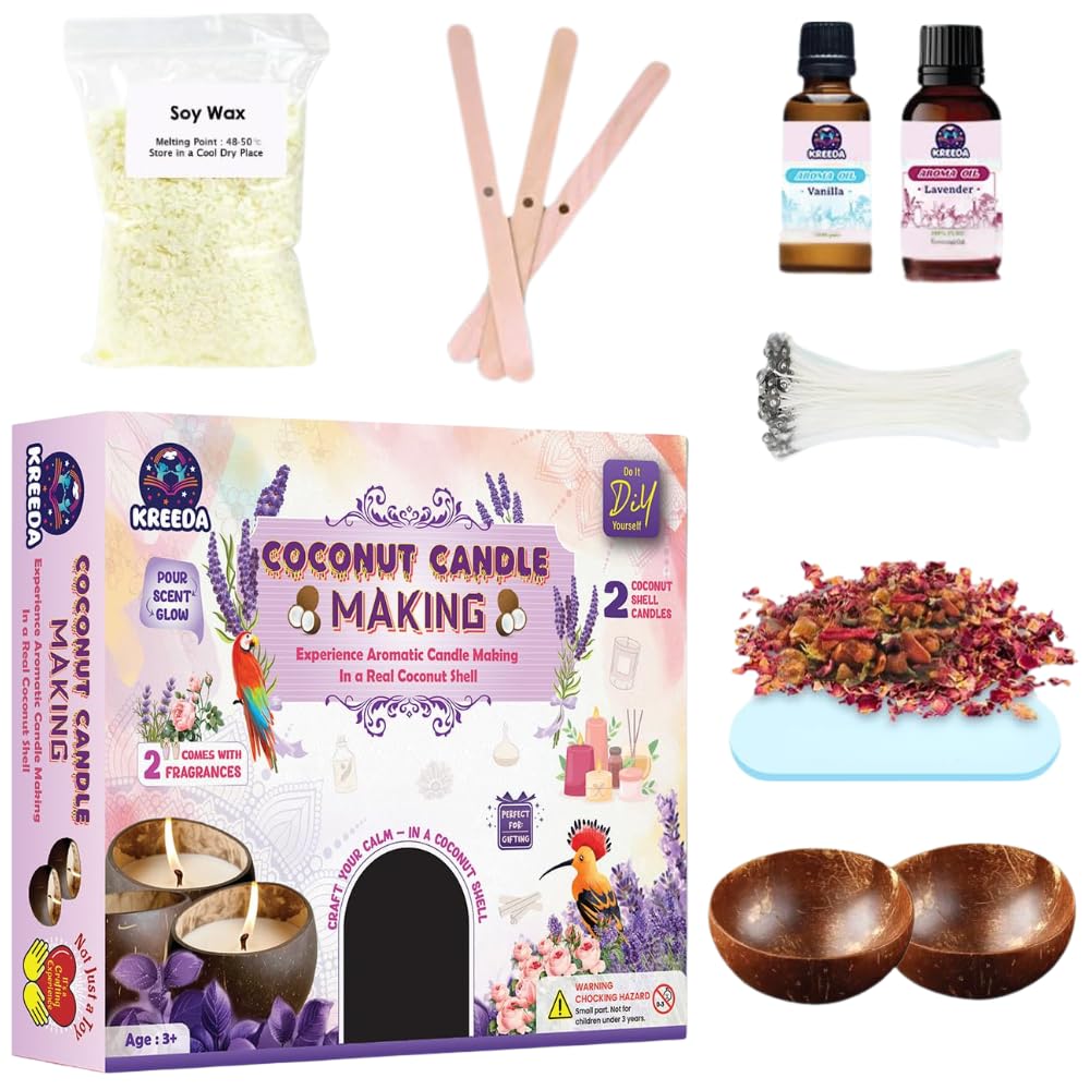 KREEDA COCONUT Candle Making Kit for Kids & Adults