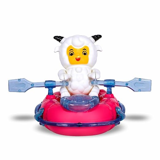 Toyzone Sheep on Boat Bump 'n' Go with Lights & Sound, Battery Operated Musical Toy for Kids