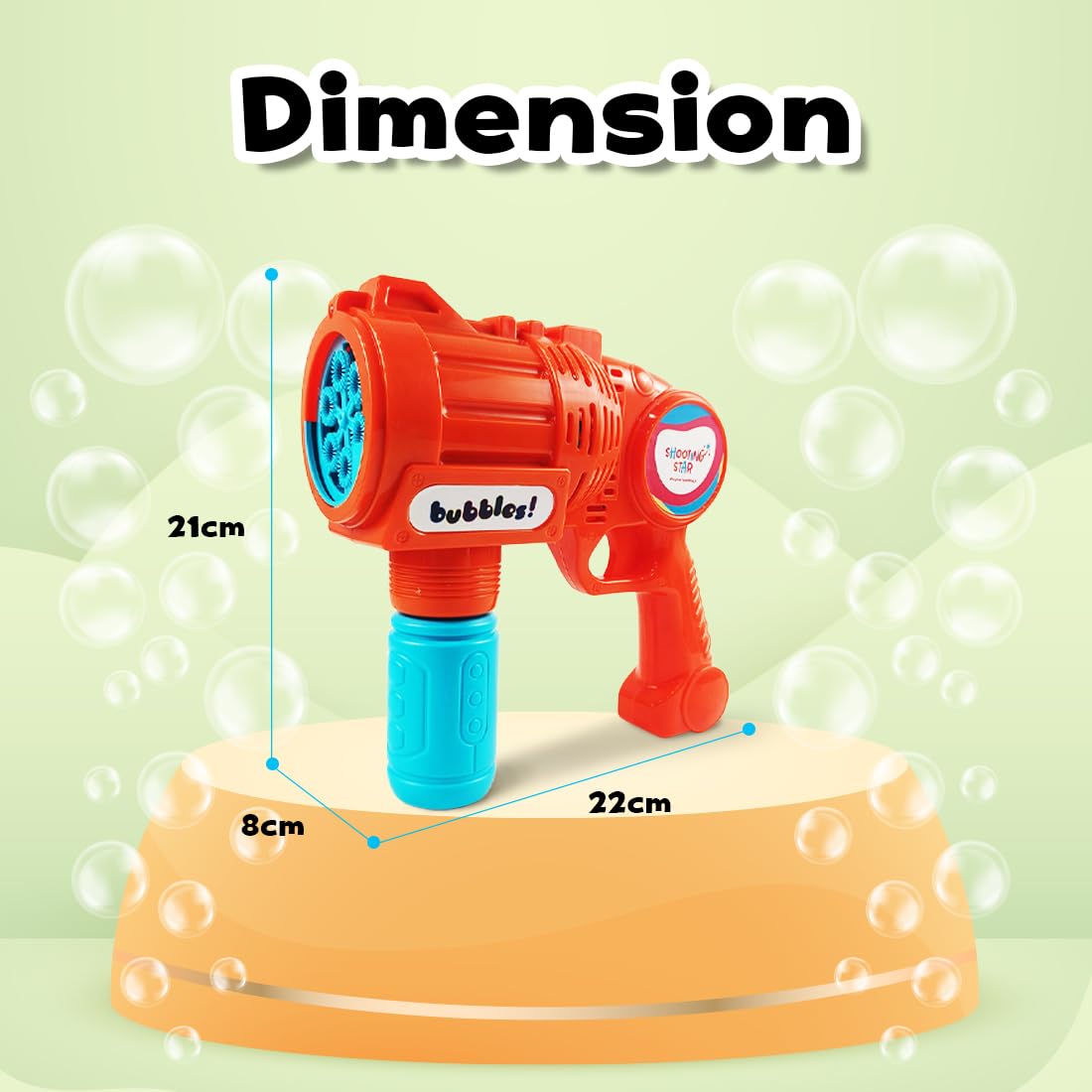 Rowan Bubble Blaster Gun with LED Light & Soap Solution 120 ML, 1000+ Bubbles Per Minute-Blue