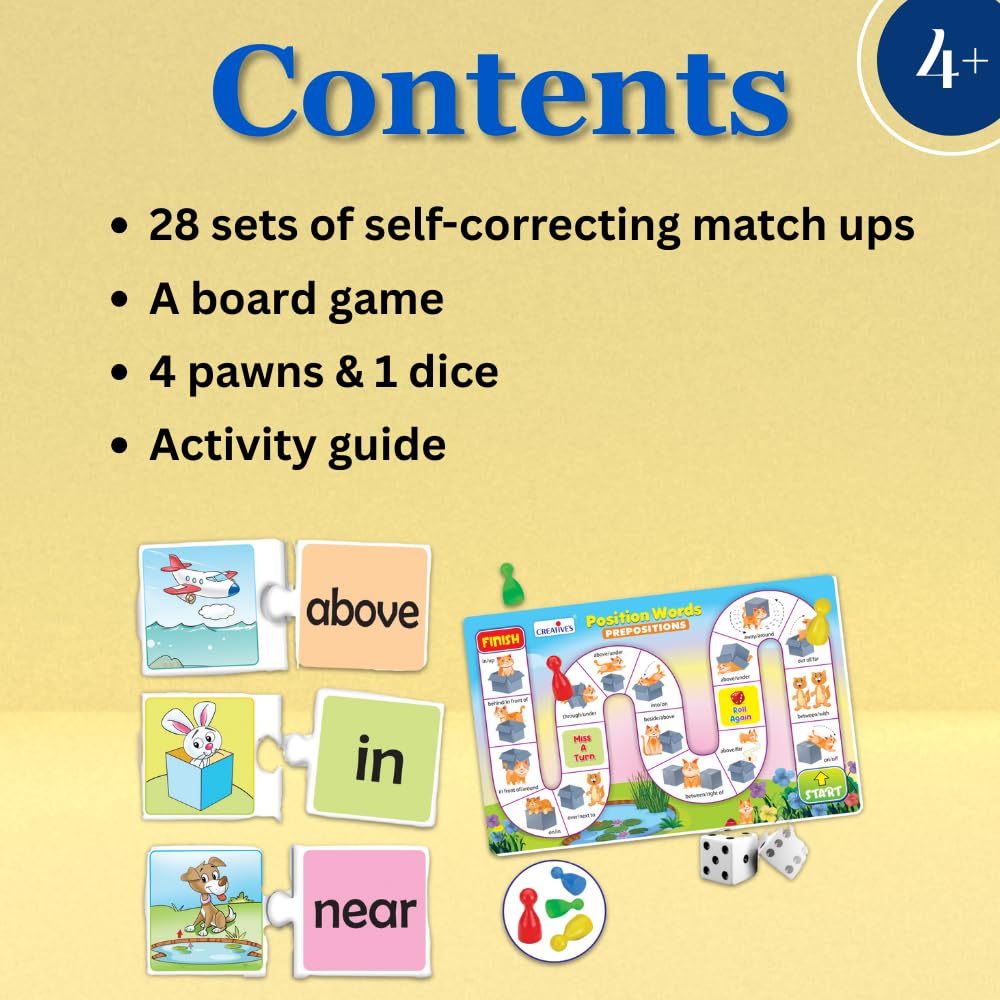 Creative's Position Words, Self-Correcting Match-ups Puzzles,  Reinforce Basic Prepositions, Learning & Educational Toy