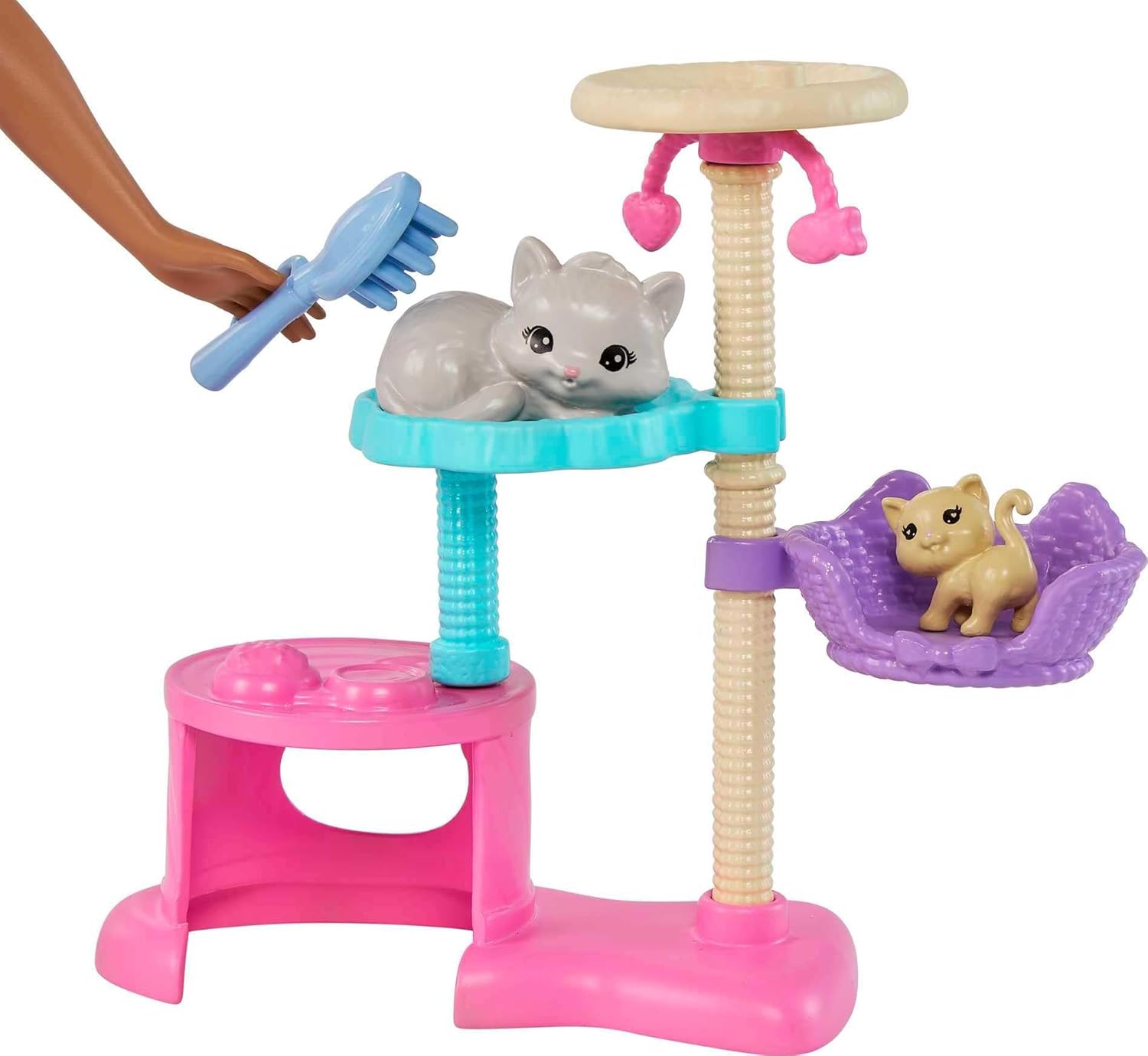Barbie Kitty Condo Doll and Pets Playset Doll (Brunette), 1 Cat, 4 Kittens, Cat Tree & Accessories