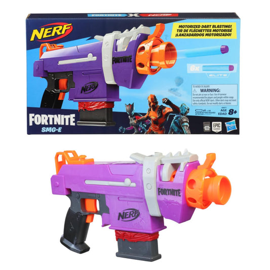 Nerf Fortnite SMG E Blaster Motorized Dart Blasting 6 Dart Clip, 6 Official Nerf Elite Darts