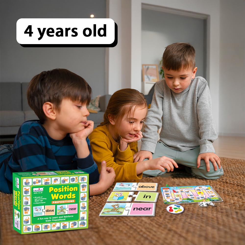 Creative's Position Words, Self-Correcting Match-ups Puzzles,  Reinforce Basic Prepositions, Learning & Educational Toy