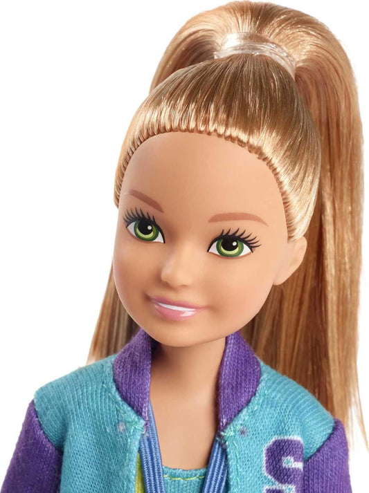 Barbie Team Stacie Doll and Gymnastics Playset with Spinning Bar and 7 Themed Accessories
