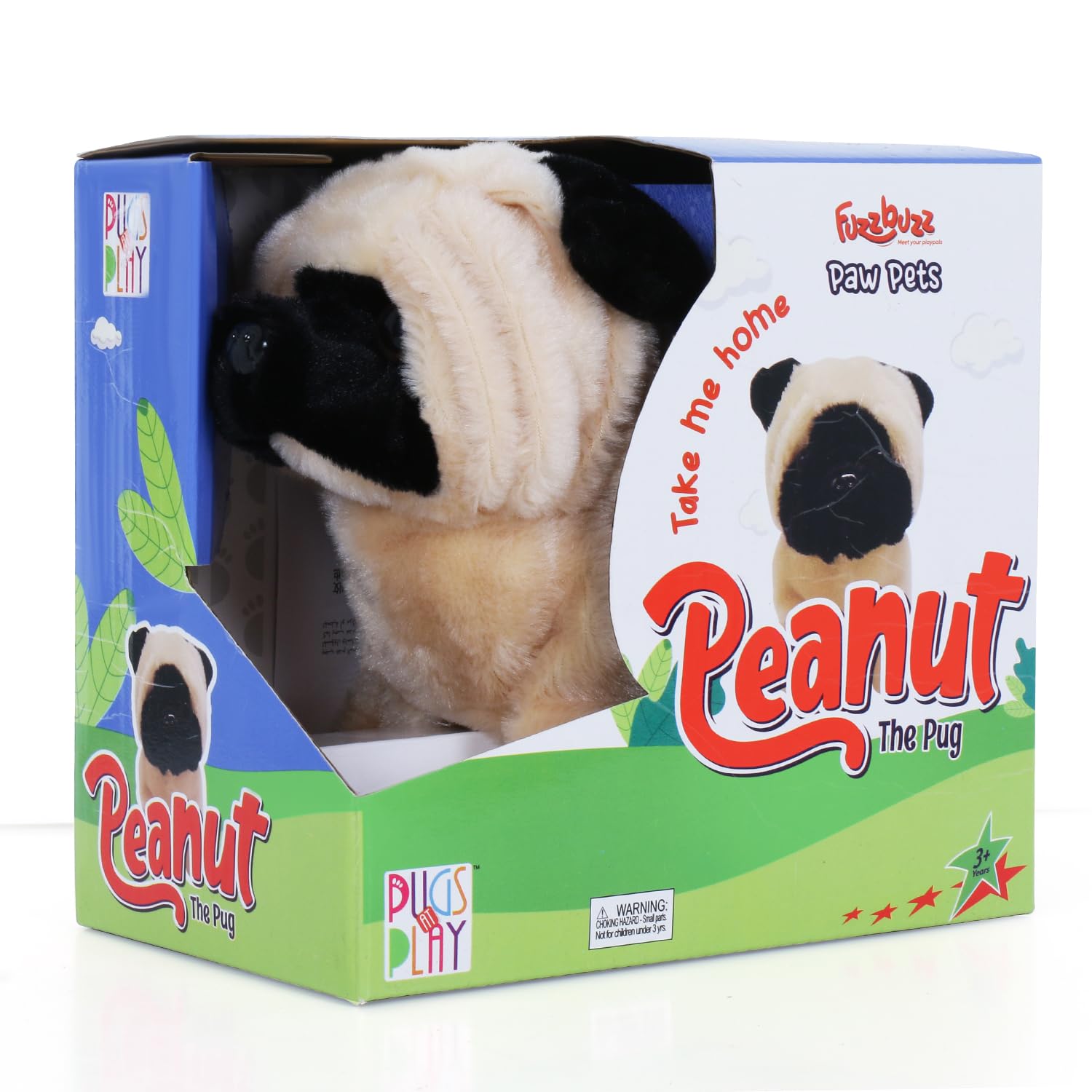 Rowan Fuzzbuzz Peanut Walking Dog Stuffed Toy, Cute Plushie
