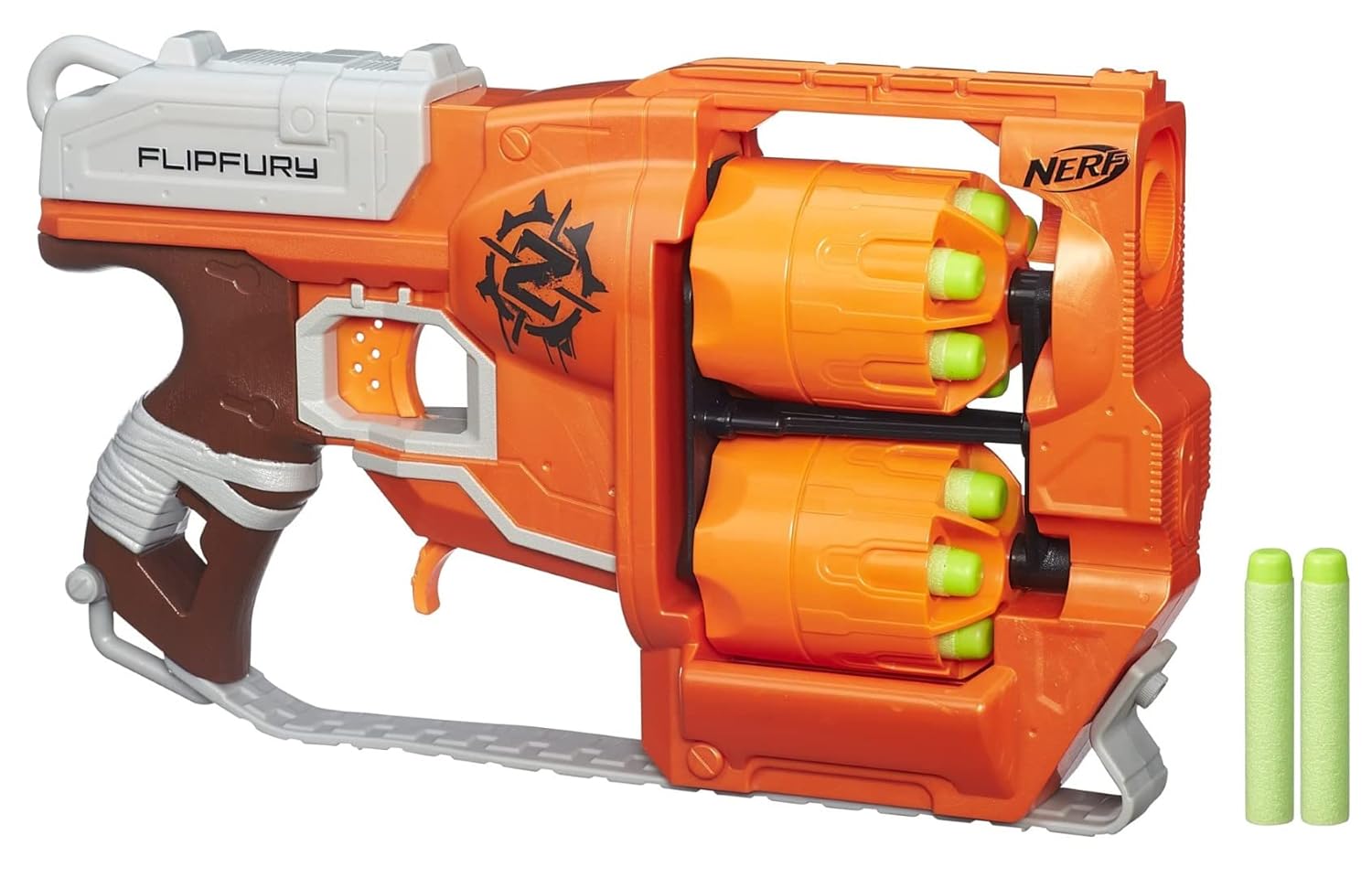 Nerf Zombie Strike Flipfury Toy Blaster With 2 Flipping Drums And 12 Official Zombie Strike Elite Darts