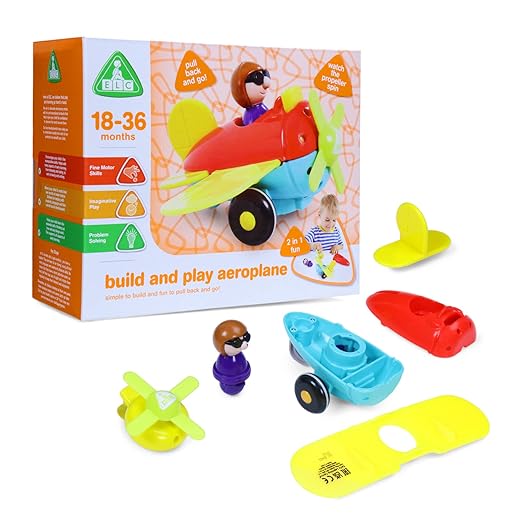 ELC Build & Play Aeroplane – DIY Assembly Toy for Kids, Multicolor, 18M+