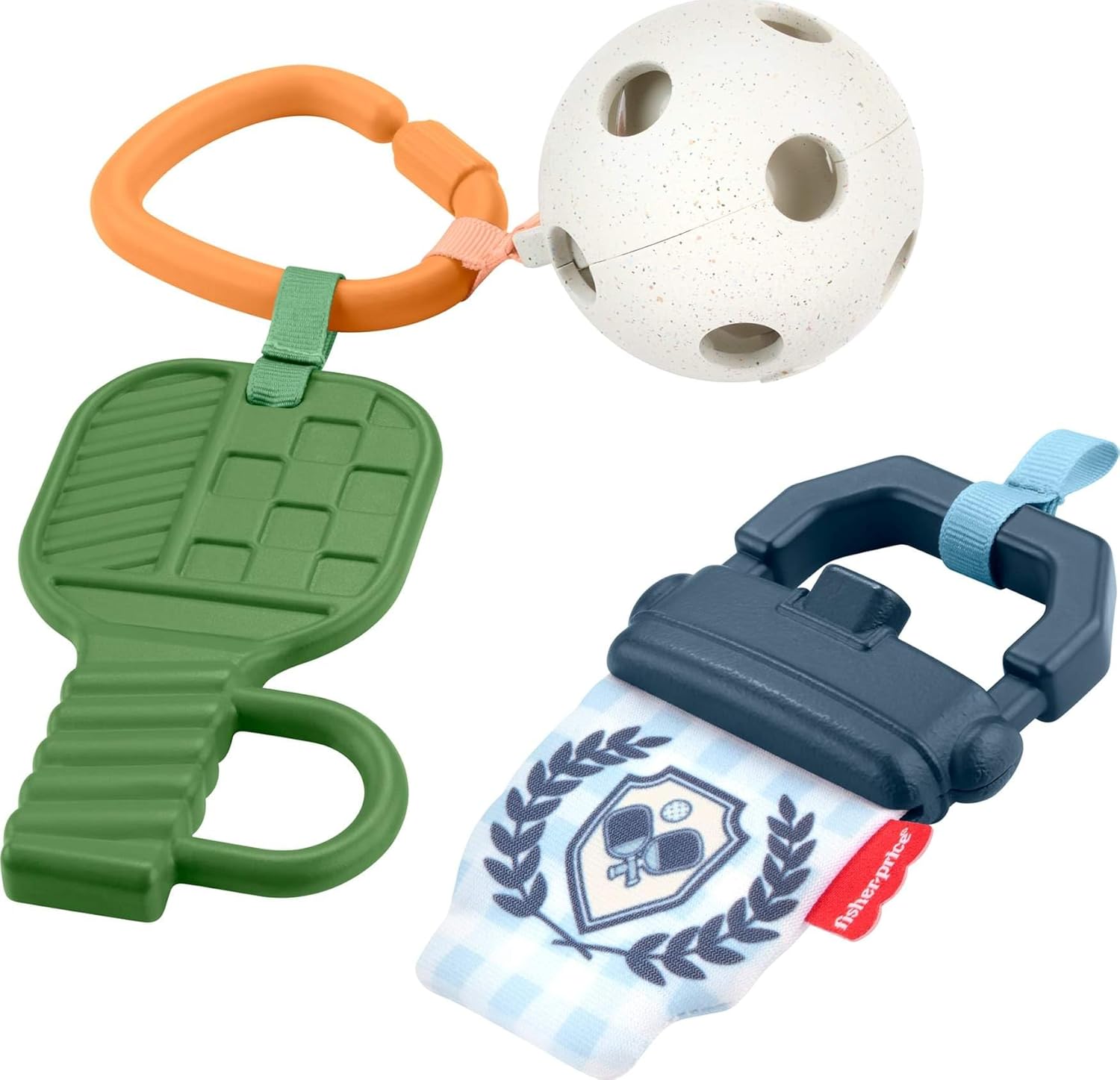 Fisher-Price Baby Toys Mini Me Moments Let’s Play Pickleball Set, 3 Sports-Themed Sensory Activities for Newborns