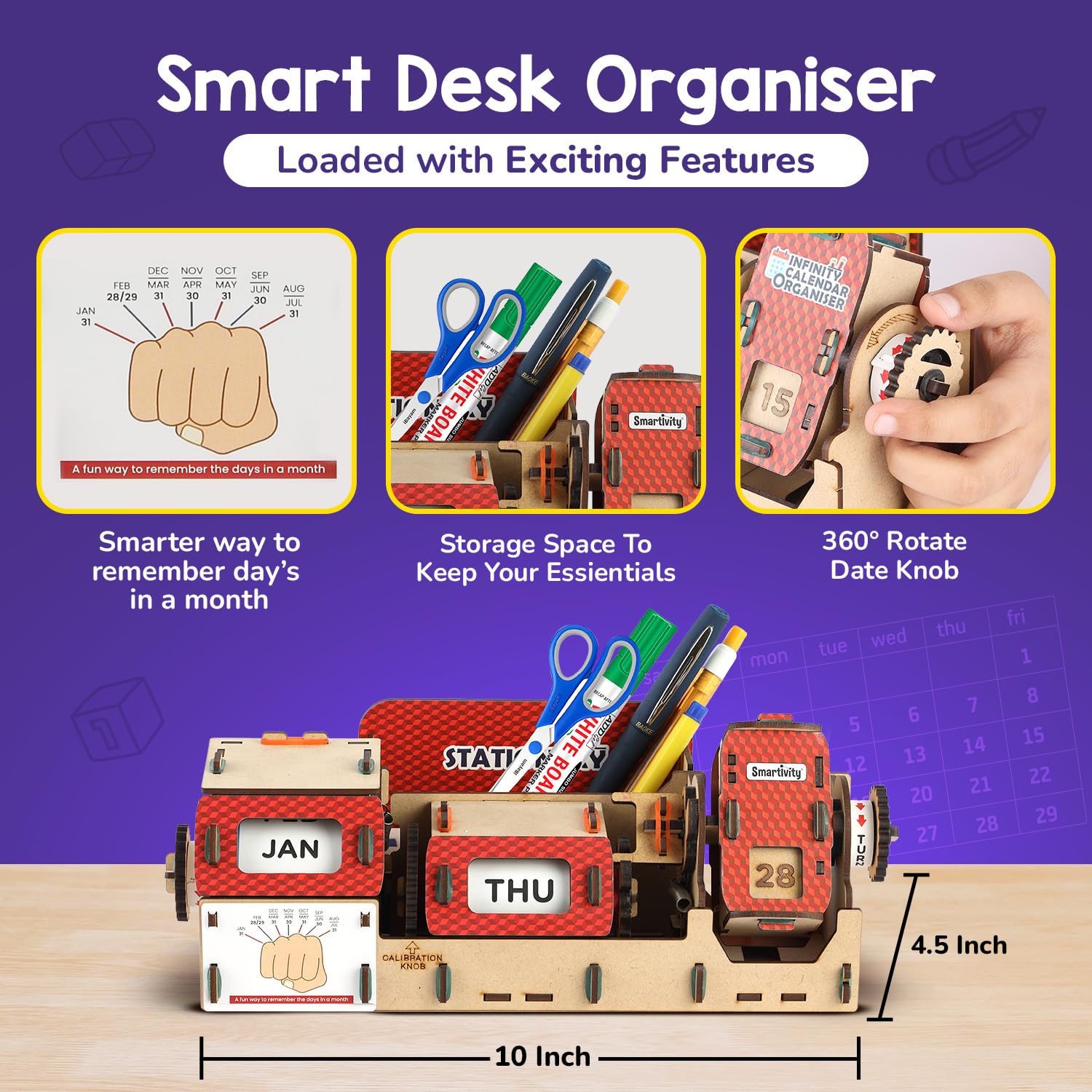 Smartivity Infinity Calendar Desk Organizer DIY Kit