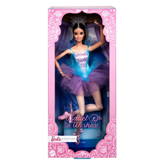 Barbie Signature Ballet Wishes Doll (Brunette, 12 in), Posable, Wearing Ballerina Costume, Tutu, Pointe Shoes & Tiara