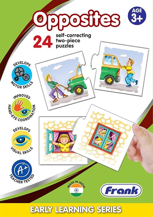 Frank Opposites –(48 Pieces) 24 Self-Correcting 2 Pcs Puzzle- Early Learner Educational Jigsaw Puzzles Set