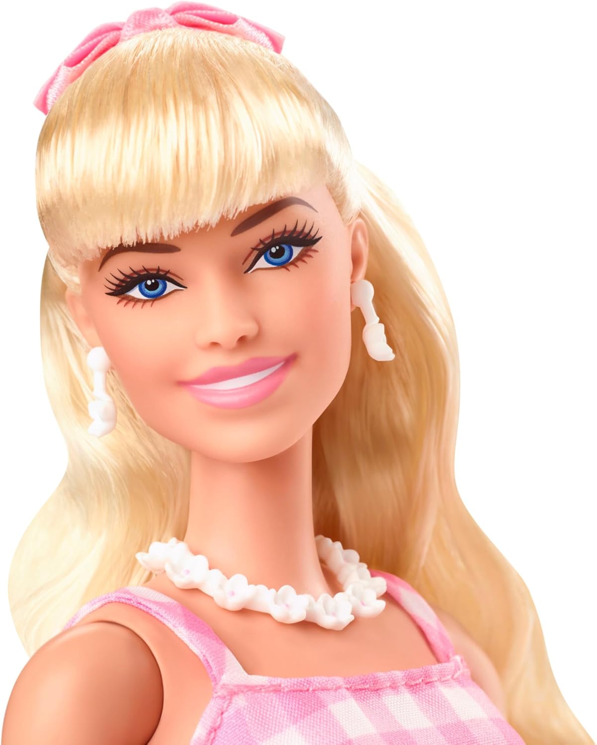 Barbie The Movie Doll, Margot Robbie as, Collectible Doll Wearing Pink and White Gingham Dress
