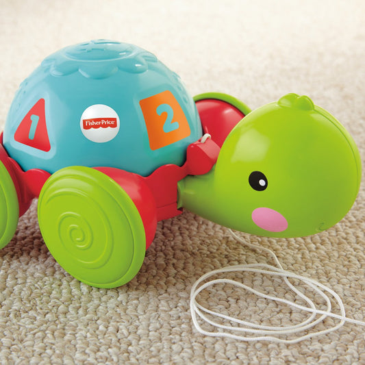 Fisher-Price Pull-Along Turtle, Baby and Toddler Pull Toy with Fun Actions