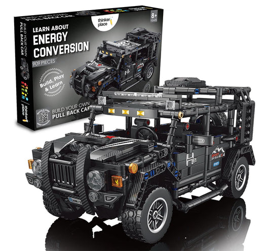Thinker Place 1:18 DIY Blocks Pull-Back Car – JEEP,  STEM Learning STORM RIDER XT