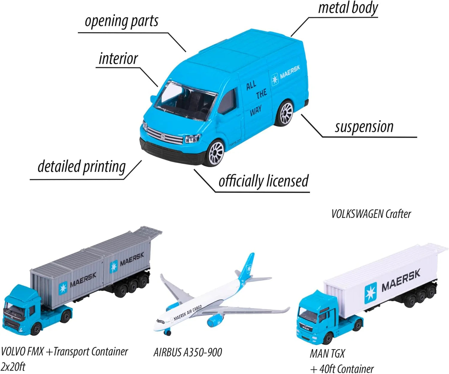 Majorette - Maersk Logistic, Volvo Transporter Container 2x20FT