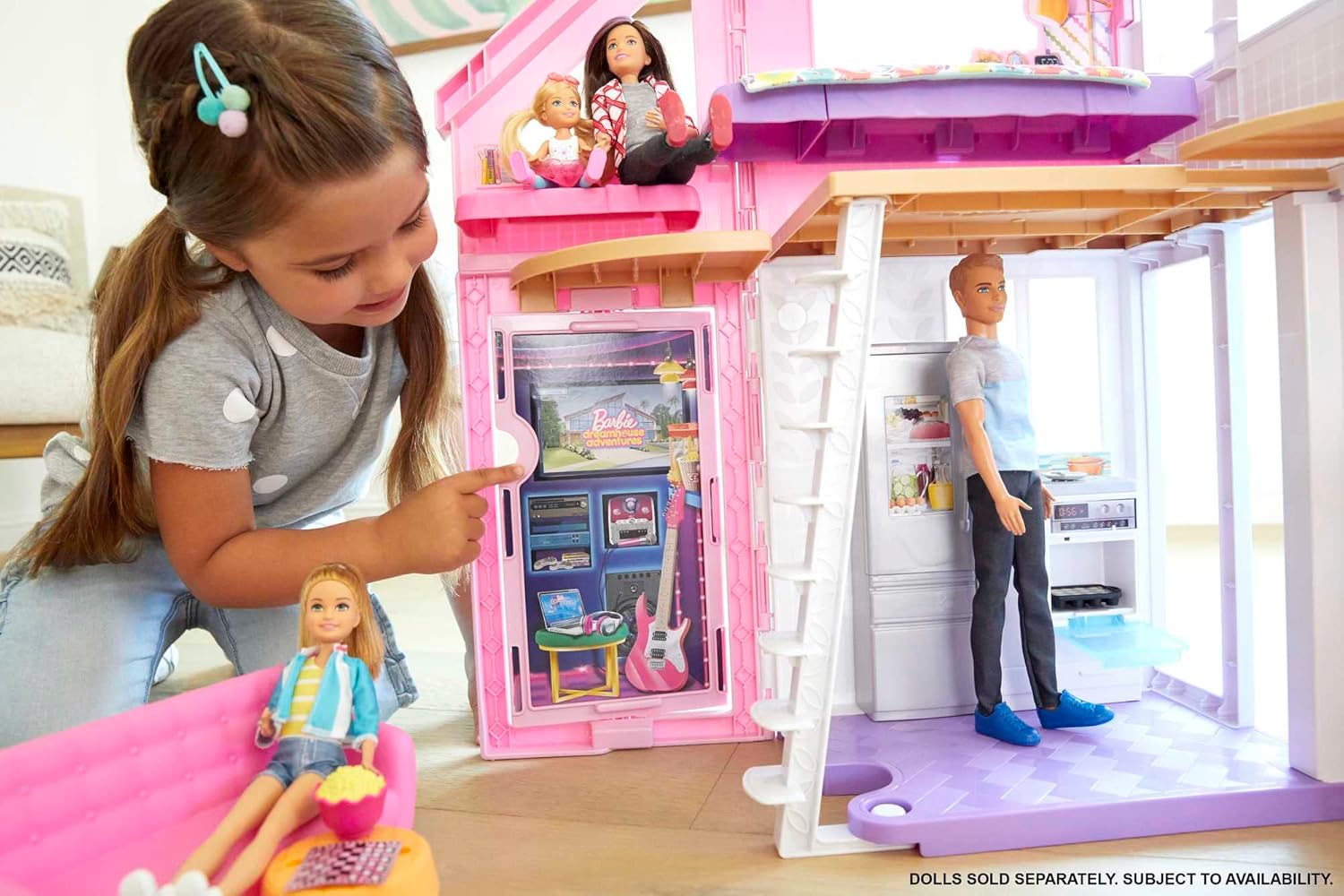 Barbie Malibu House 2-Story, 6-Room Dollhouse with Transformation Features
