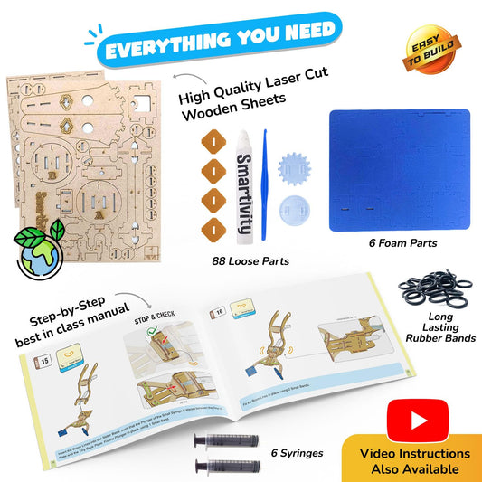 Smartivity Hydraulic Crane STEAM learning Kit, Educational & Construction Based Activity Game Kit for Kids