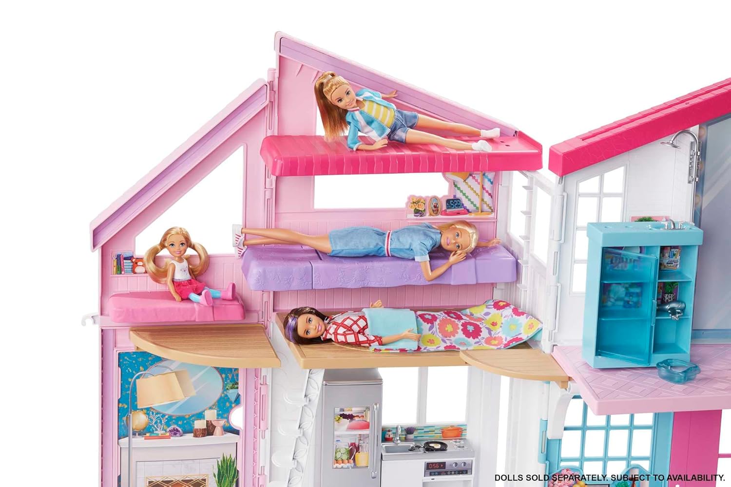 Barbie Malibu House 2-Story, 6-Room Dollhouse with Transformation Features