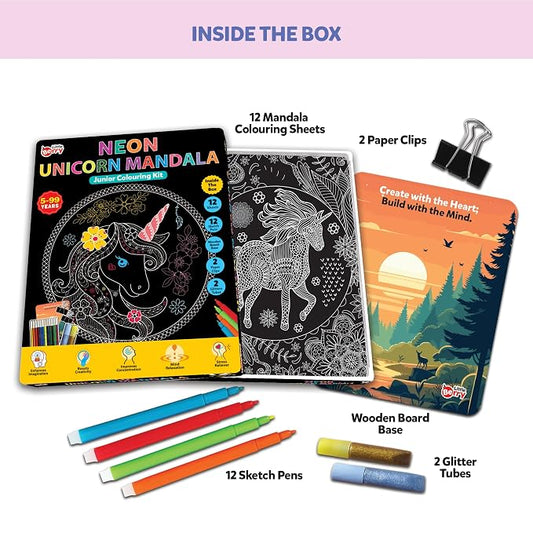 Little Berry DIY Neon Unicorn Mandala Art Kit for Teens & Adults