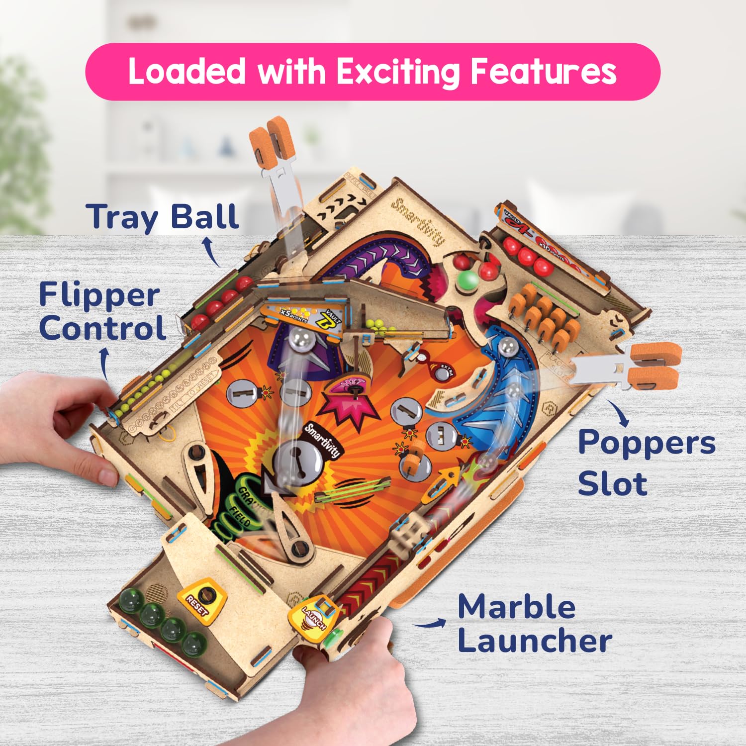 Smartivity Pinball Machine DIY Wood STEM Toy