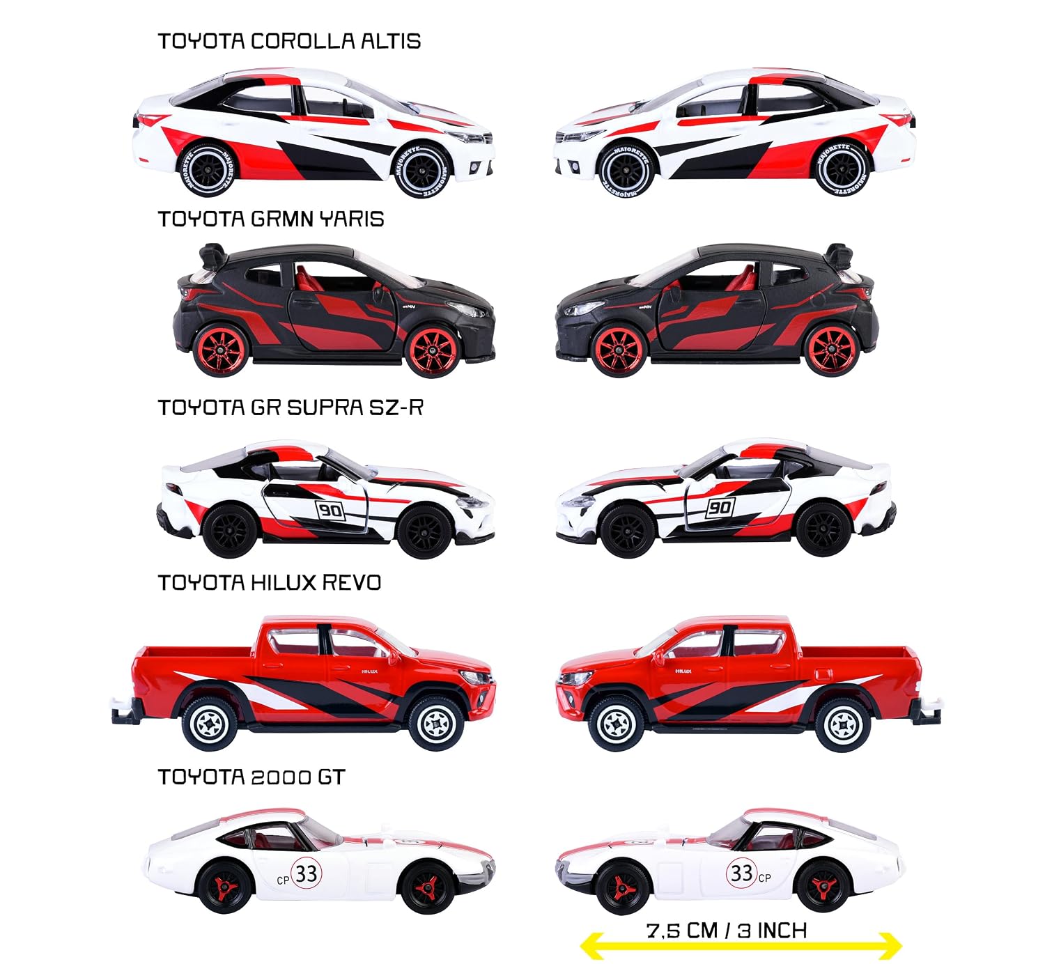 Majorette Japan Racer 5 Pieces Gift Pack, Licensed Toyota Models for Collectors and Kids