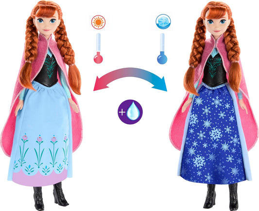 Mattel Disney Frozen Anna Magical Color-Change Skirt Fashion Doll, Inspired by Disney Movie