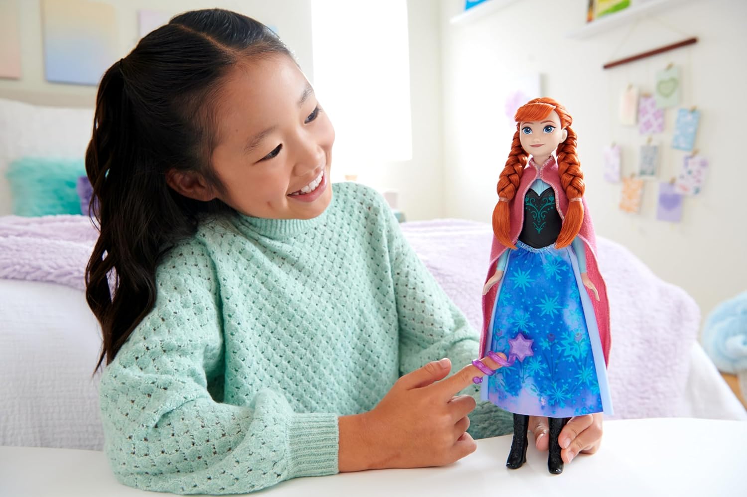 Mattel Disney Frozen Anna Magical Color-Change Skirt Fashion Doll, Inspired by Disney Movie