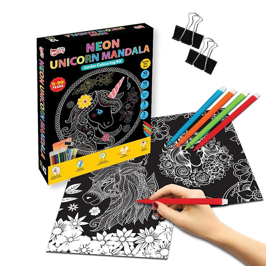 Little Berry DIY Neon Unicorn Mandala Art Kit for Teens & Adults