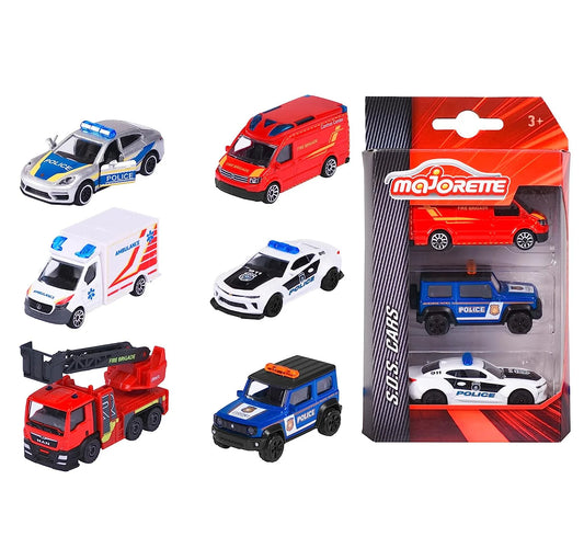 Majorette S.O.S. Car 3 Pieces Set, Random Selection from Assorted Models sets