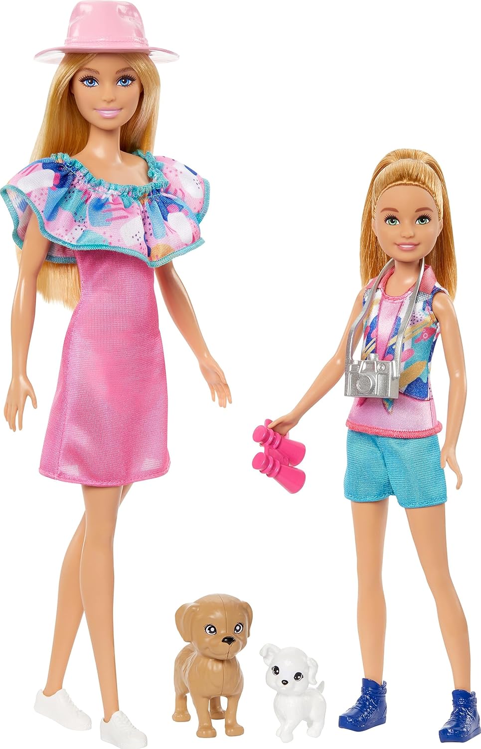 Barbie & Stacie Doll Set with 2 Pet Dogs & Accessories, Dolls with Blonde Hair & Blue Eyes
