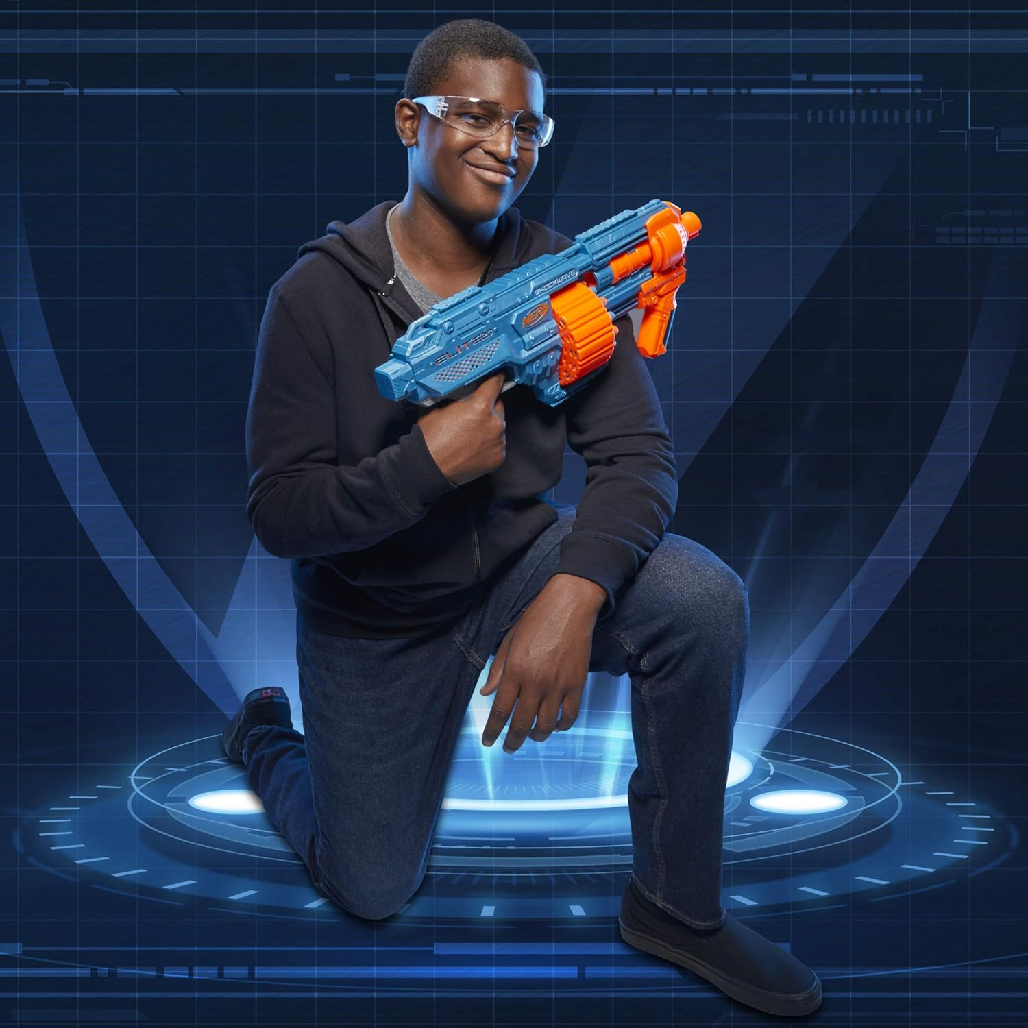 Nerf Elite 2.0 Shockwave Toy Blaster, 30 Darts,15-Dart Rotating Drum