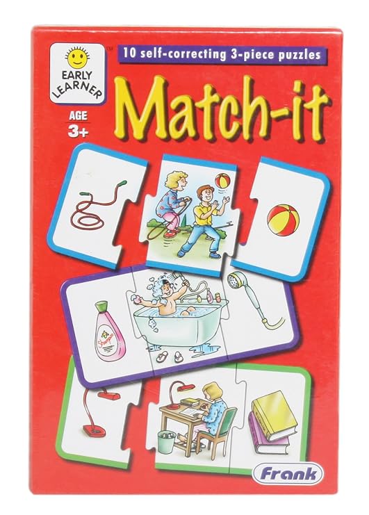 Frank Match-It Puzzle – 30 Pieces, 10 Self-Correcting 3-Piece Puzzles, 