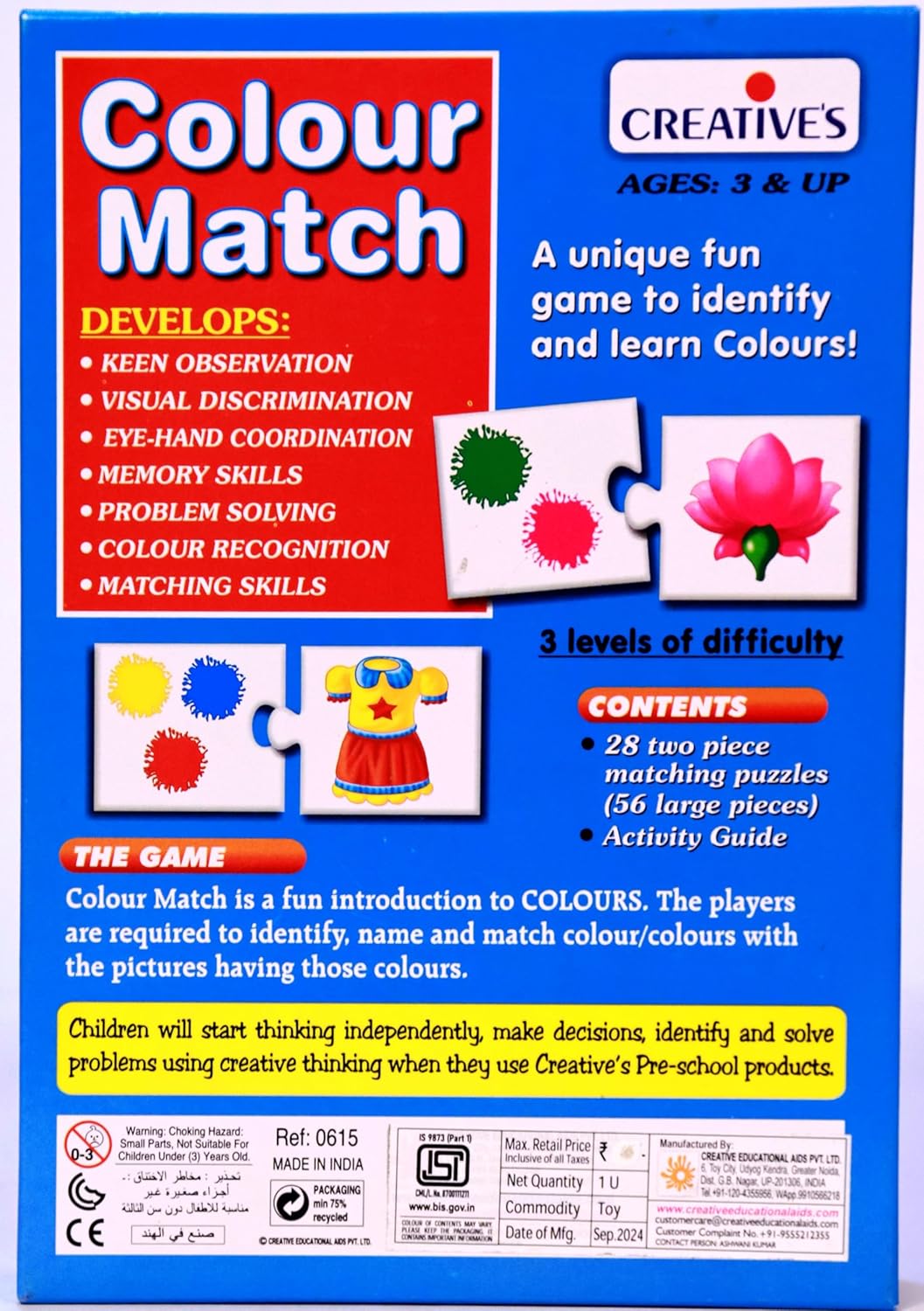 Creative’s Colour Matc, Learn to Identify Colours