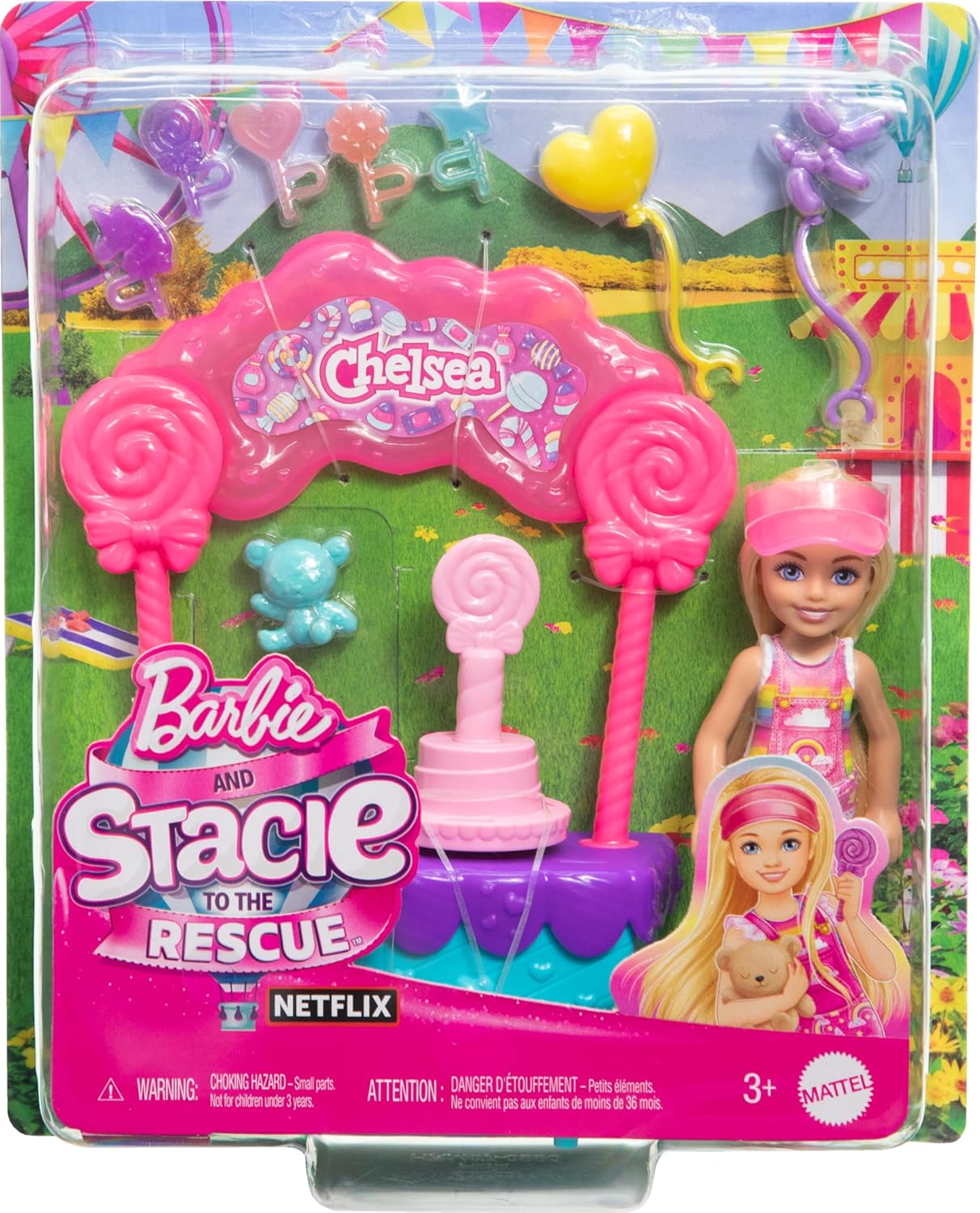 Barbie Chelsea Doll & Lollipop Stand Playset with Accessories, From Stacie to The Rescue Movie