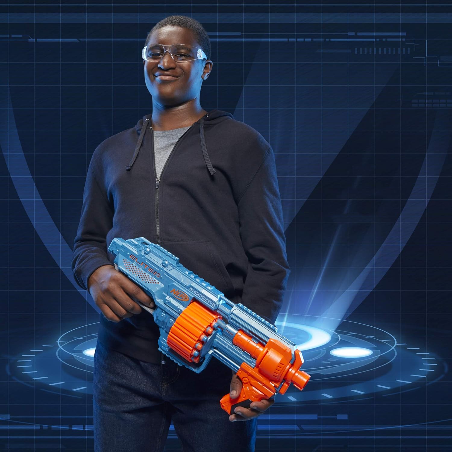 Nerf Elite 2.0 Shockwave Toy Blaster, 30 Darts,15-Dart Rotating Drum