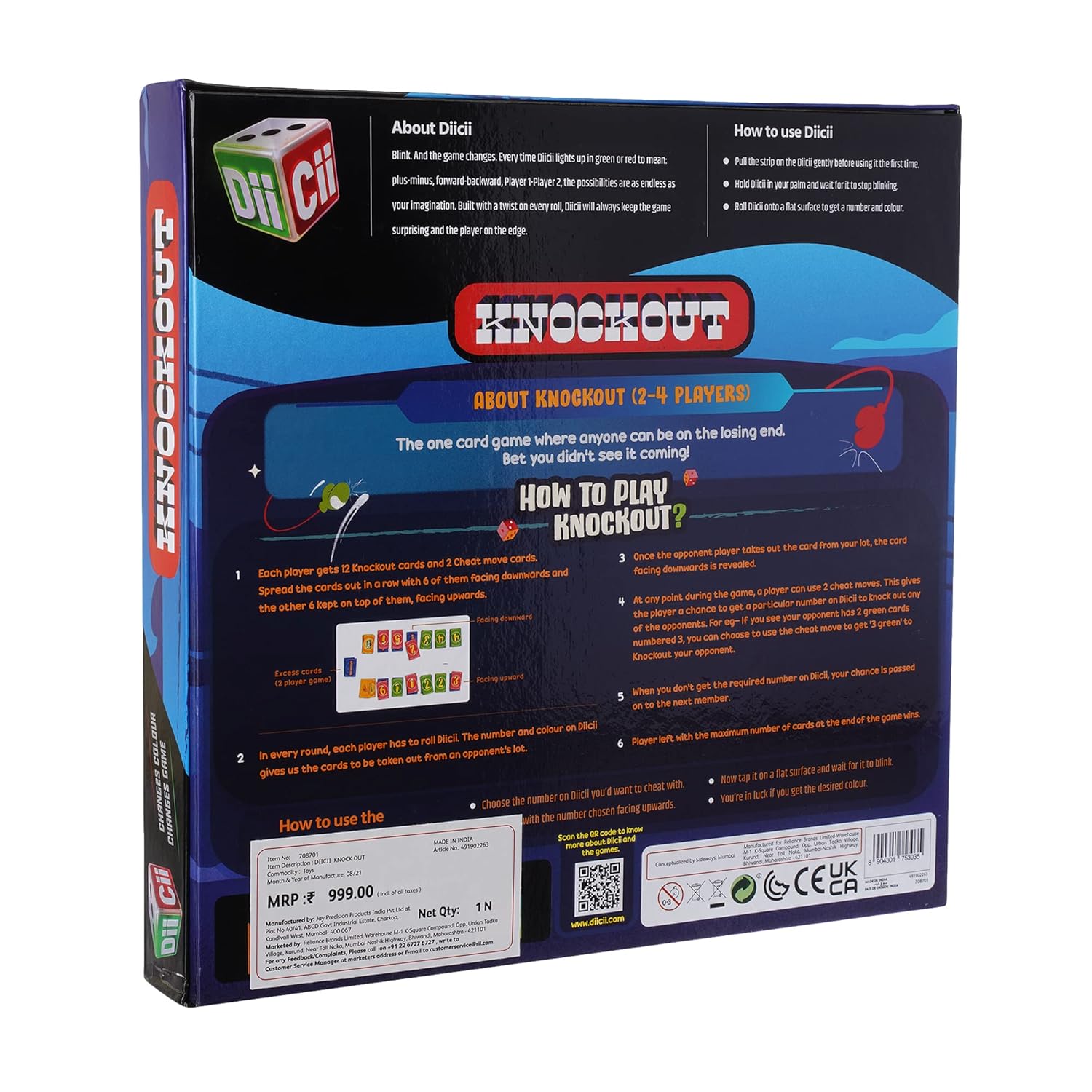 Diicii Knock Out Novelty Dice Game
