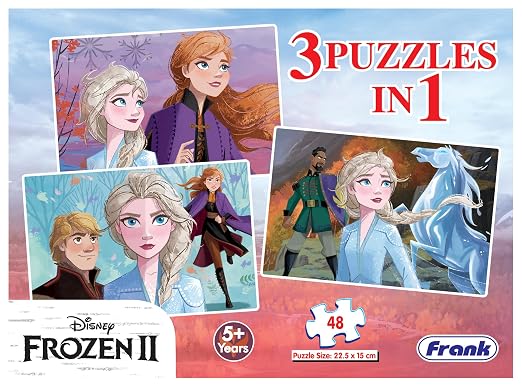 Frank Disney Frozen II Jigsaw Puzzle (48 Pieces) – 3-in-1 Puzzle for Kids