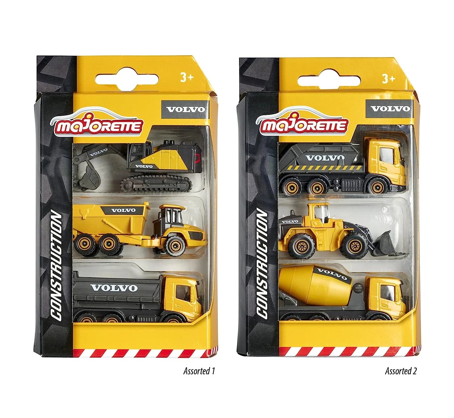 Majorette Volvo Construction 3 Piece Set, Random Selection from 2 Assorted Models sets