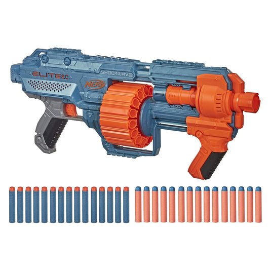 Nerf Elite 2.0 Shockwave Toy Blaster, 30 Darts,15-Dart Rotating Drum